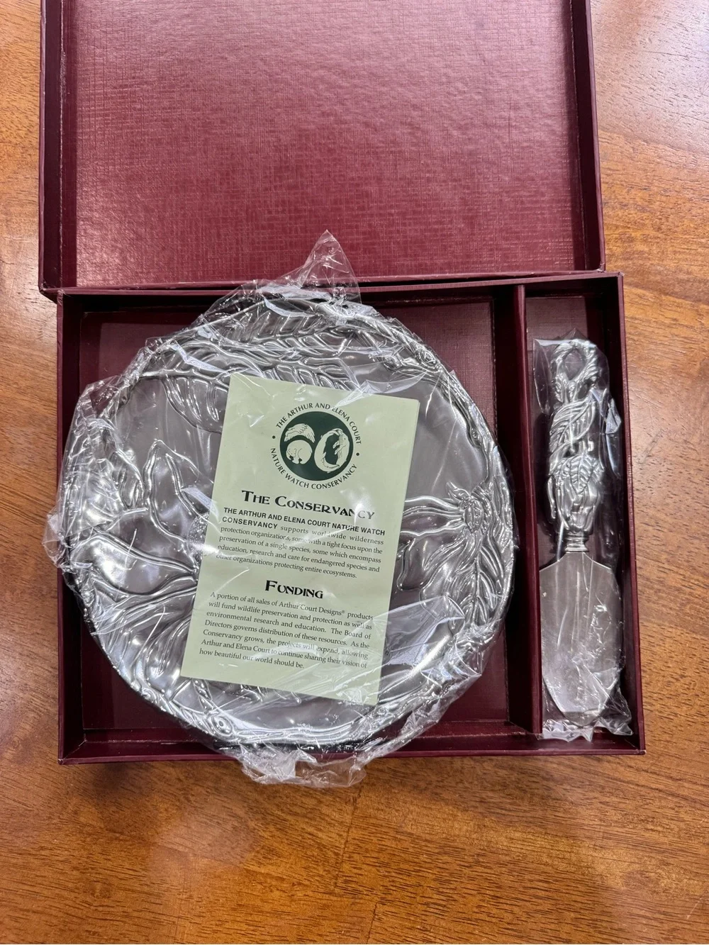 Arthur Court Silver-Tone Magnolia Cheese Plate with Matching Server